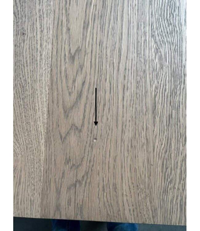 Eiken eettafel 220x100 antraciet frame *showroom