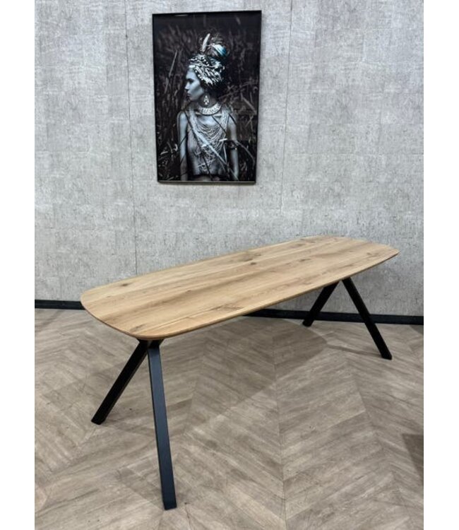 Smalle Deens ovale eiken eettafel 210cm x75 cm *nieuw