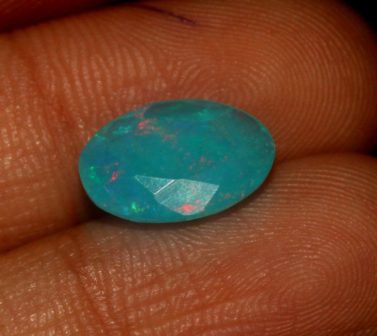 Ethiopische Welo Gefacetteerde Smoked Opaal - "Mysterious Waters" - (11.55x7.90x4mm  -  1.70 karaat) - POC-0225