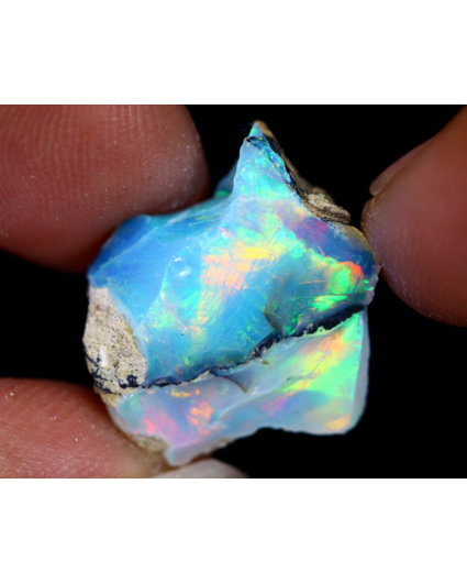 Opale Welo etiope grezzo estremamente raro - "New Born Galaxy" - (17 x 16 x 8 mm - 9 carati) - POC-0226