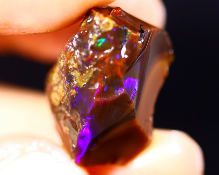 Ruwe Ethiopische Welo - Crystal Opaal - "Neo Space" - (21x18x16mm -  23 karaat) - POC-0247