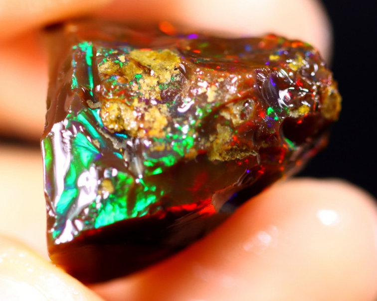 Äthiopischer Welo - Kristall Opal - "Neo Space" - (21x18x16mm - 23 Karat) - POC-0247
