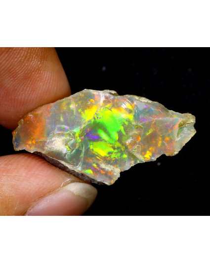 Rough Ethiopian Welo Opal - "Rainbow Cloud" - (27 x 14 x 8 mm - 9 carats) - POC-0262