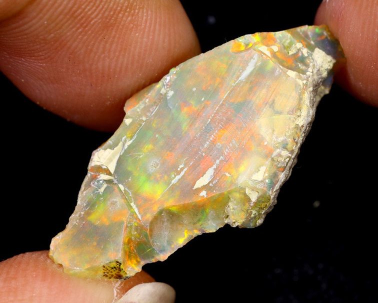 Opale Welo éthiopienne brute - "Rainbow Cloud" - (27 x 14 x 8 mm - 9 carats) - POC-0262