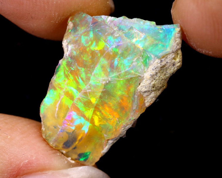 Ruwe Ethiopische Welo Opaal - "Treasure in Ice" - (21 x 14 x 7 mm -  7 karaat) - POC-0277