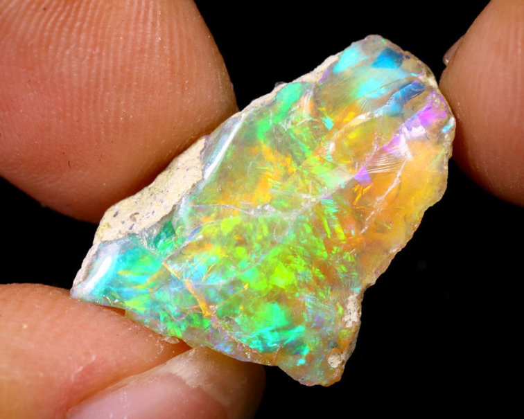 Ruwe Ethiopische Welo Opaal - "Treasure in Ice" - (21 x 14 x 7 mm -  7 karaat) - POC-0277
