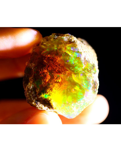Welo etiope grezzo - Opale di cristallo - " Pettal Portal" - (34 x 32 x 22 mm - 110 carati) - POC-0280