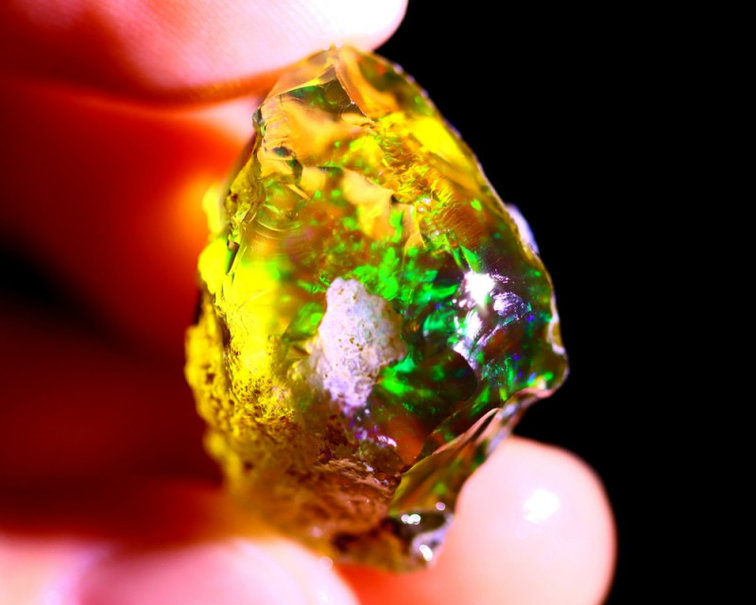 Ruwe Ethiopische Welo - Kristal Opaal - "Sacred Veil" - (25 x 17 x 15 mm - 30 karaat) - POC-0312