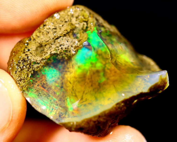 Welo éthiopien brut - Opale cristalline - "Subtle Love" - (32 x 26 x 14 mm - 46carat) - POC-0314