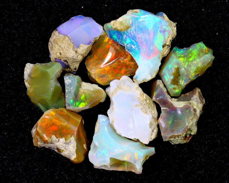 Rough Ethiopian Welo Opal - "Mined Perfection" - (14 x 9 x 8 mm - 38.93 carats) - POC-0318