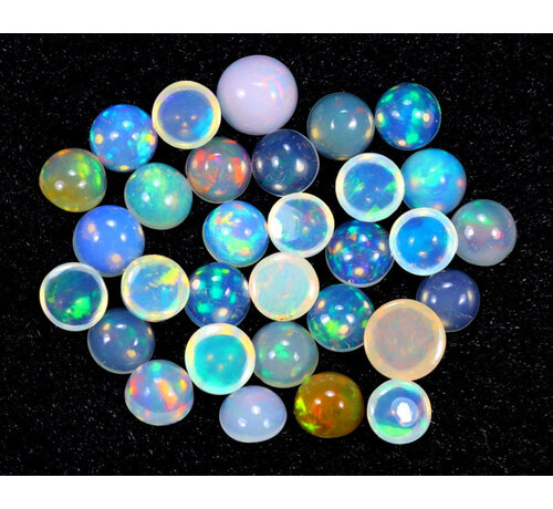 Set Ethiopian Welo Opals - "Wishing Stars" - (5.8x5.9x2.6mm - 11.11 carats) - POC-0319