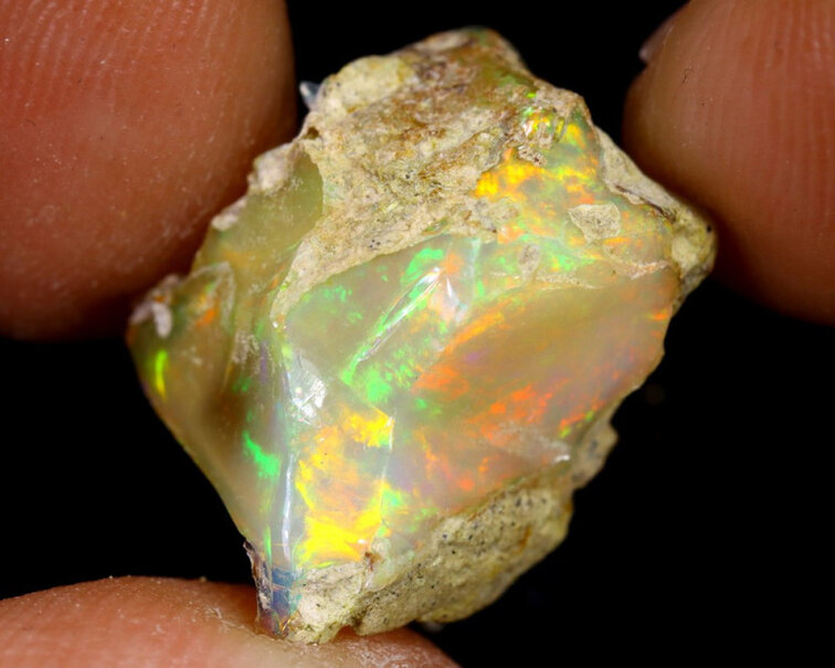 Opale Welo etiope grezzo - "Deepest Secret" (15 x 13 x 9 mm - 9 carati) - POC-0358