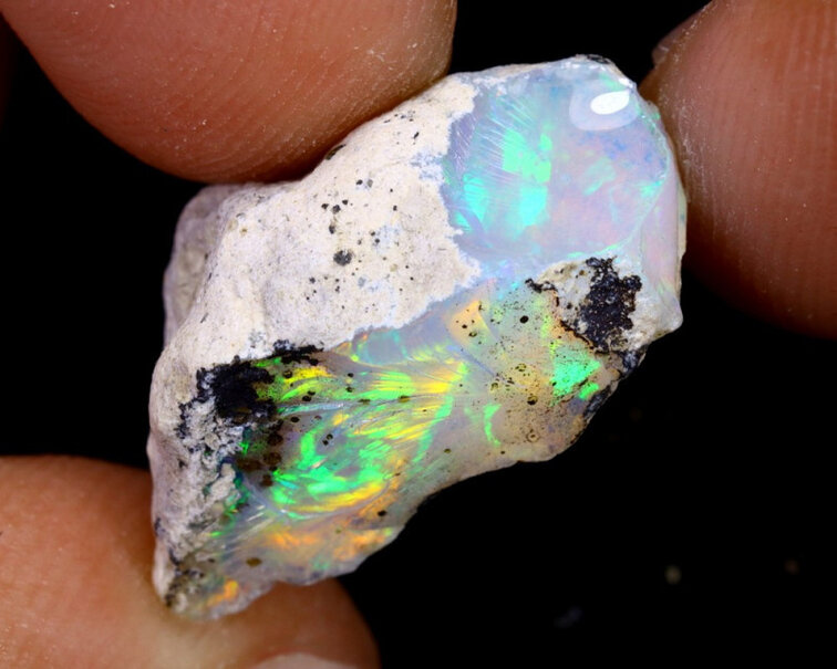 Äthiopischer Welo-Opal in Rohform - "Sacred Light" - (20 x 10 x 8 mm - 7 Karat) - POC-0359