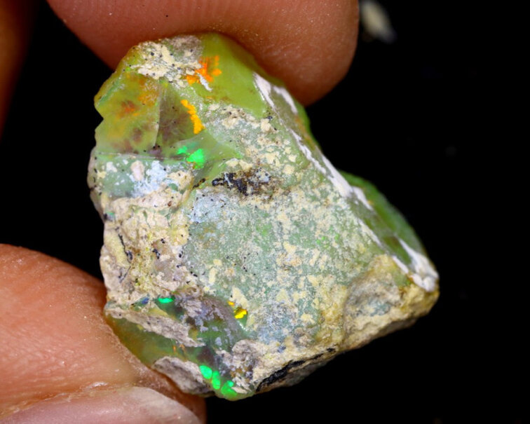 Rough Ethiopian Welo Opal - "Zombie Arise" - (18 x 11 x 8 mm - 7 carats) - POC-0360