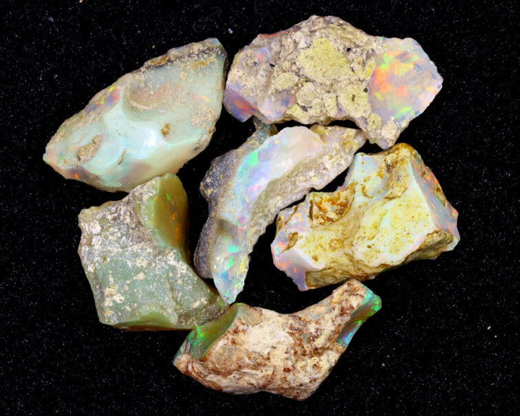 Äthiopischer Welo-Opal in Rohform - " Colourful Riches" - (20 x 13 x 9 mm - 43 Karat) - POC-0361