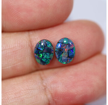 Opaal Australiano - Trillizos - "Heavenbound Colours (8 x 6 x 2 mm - 1.45 quilates) - POC-0364