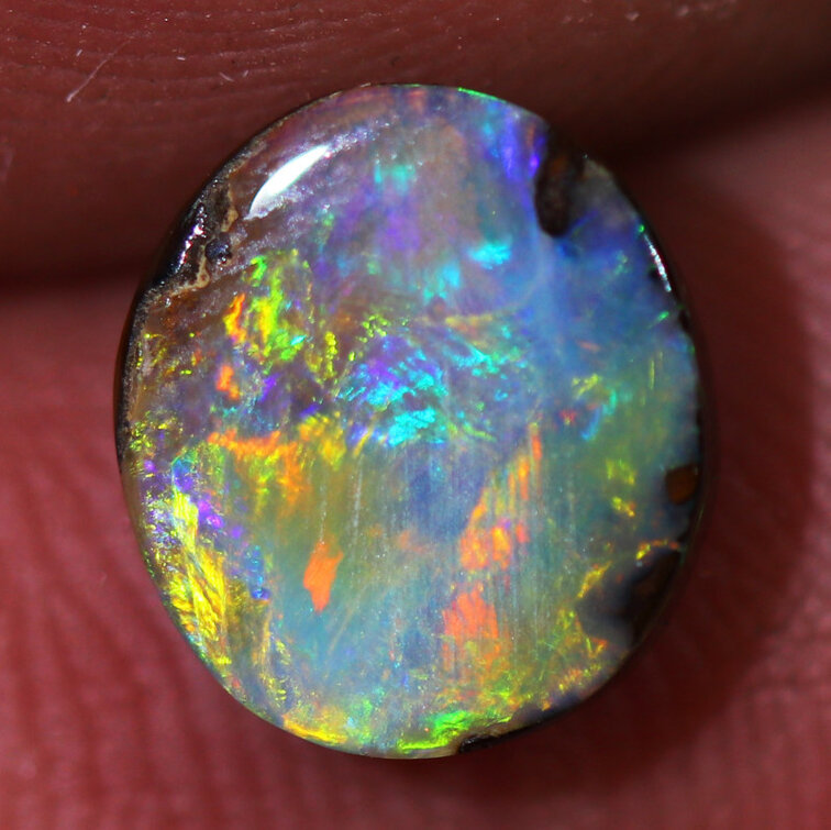 Australian Opal - Boulder- "Majestic Whirlpool (10 x 9 x 4 mm - 3 carats) - POC-0366