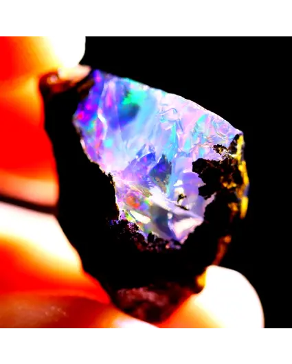 Äthiopischer Welo-Rohstein - Kristallopal - "Stone of Light" - (26  x 18 x 14 mm - 28 karaat) - POC-0396