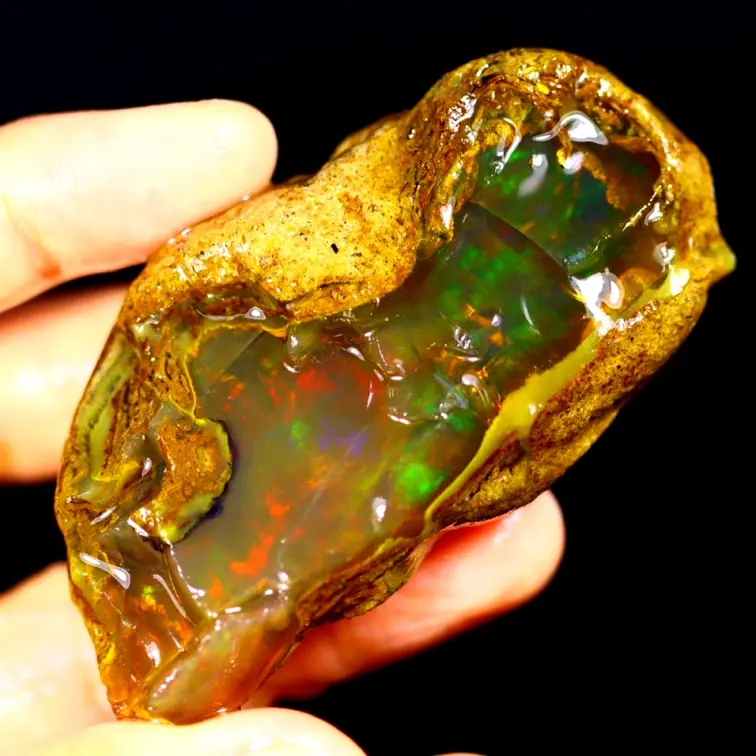 Rough Ethiopian Welo - Crystal Opal - "Crystal of Hope" - (72 x 36 x 18 mm - 249 carats) - POC-0406