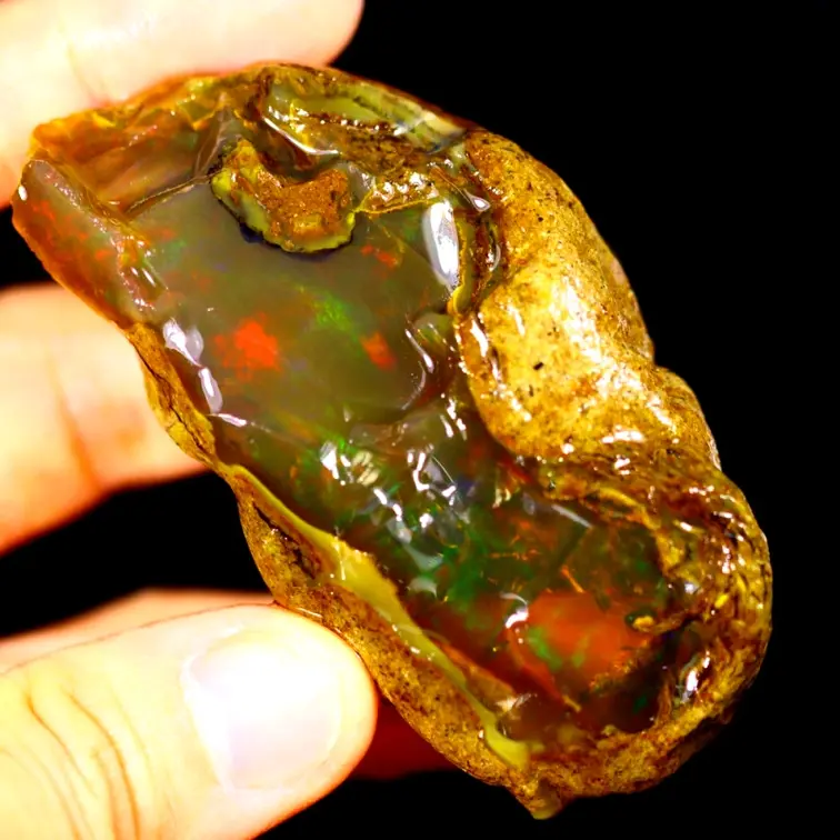 Rough Ethiopian Welo - Crystal Opal - "Crystal of Hope" - (72 x 36 x 18 mm - 249 carats) - POC-0406