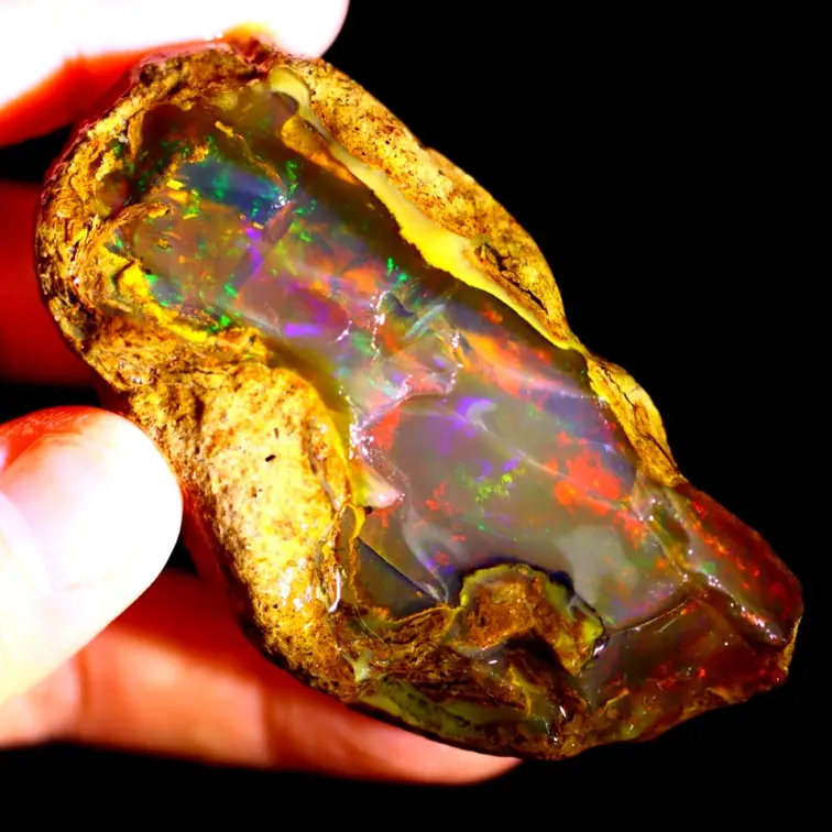 Rough Ethiopian Welo - Crystal Opal - "Crystal of Hope" - (72 x 36 x 18 mm - 249 carats) - POC-0406