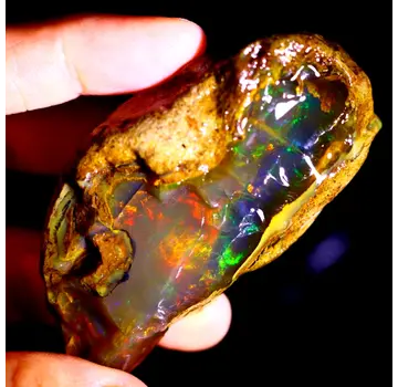 Äthiopischer Welo-Rohstein - Kristallopal - "Kristall der Hoffnung" - (72 x 36 x 18 mm - 249 Karat) - POC-0406