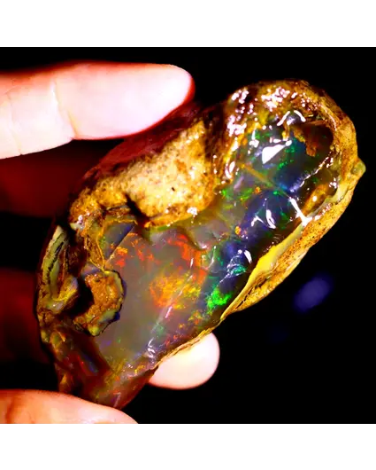Äthiopischer Welo-Rohstein - Kristallopal - "Kristall der Hoffnung" - (72 x 36 x 18 mm - 249 Karat) - POC-0406