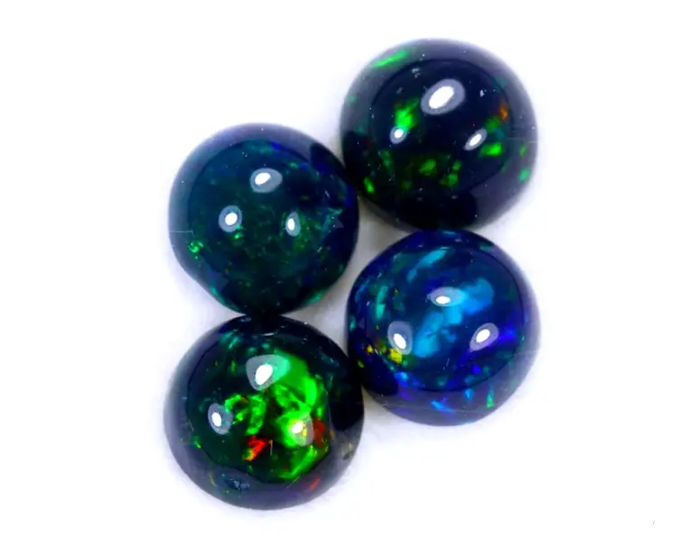 Set van 4 Ethiopische Welo - Gerookte Opalen "Planetary Cycle" - (6 x 6 x 3.5 mm - 2.73 karaat) - POC-0432