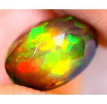 Faceted Ethiopian Welo - Smoked Opal "Inner Struggle" - (10 x 7 x 5.1 mm - 1.68 carats) - POC-0433