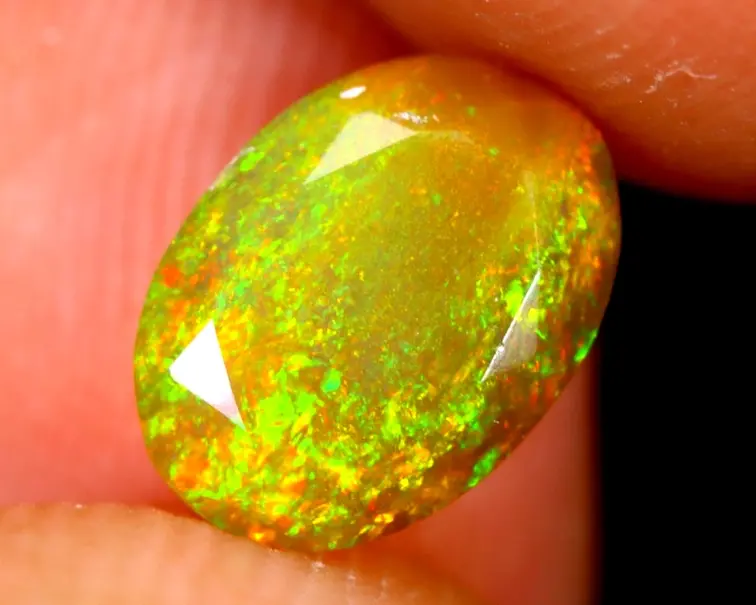 Faceted Ethiopian Welo Opal - "Morning Glow" - 8.8 x 6.4 x 4.8 mm - 1.23 carats - POC-0434