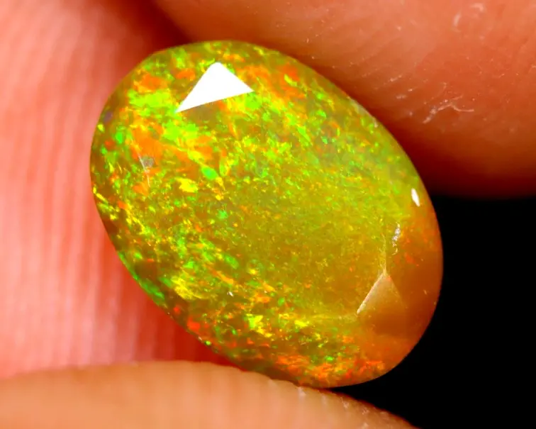 Faceted Ethiopian Welo Opal - "Morning Glow" - 8.8 x 6.4 x 4.8 mm - 1.23 carats - POC-0434