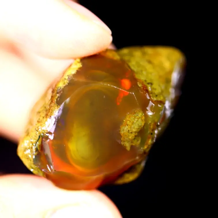 Rough Ethiopian Welo - Crystal Opal - "Mars Crater" - (36 x 22 x 21 mm - 83 carats) - POC-0485