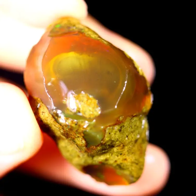 Rough Ethiopian Welo - Crystal Opal - "Mars Crater" - (36 x 22 x 21 mm - 83 carats) - POC-0485