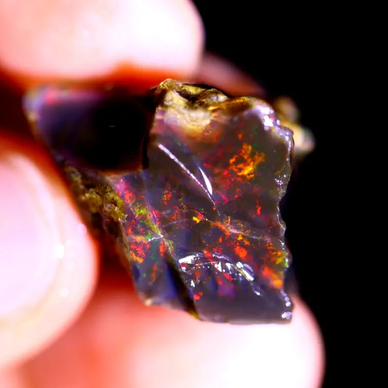 Rough Ethiopian Welo - Crystal Opal - "Multiversal Growth" - (19 x 16 x 13 mm - 20 carats) - POC-0487