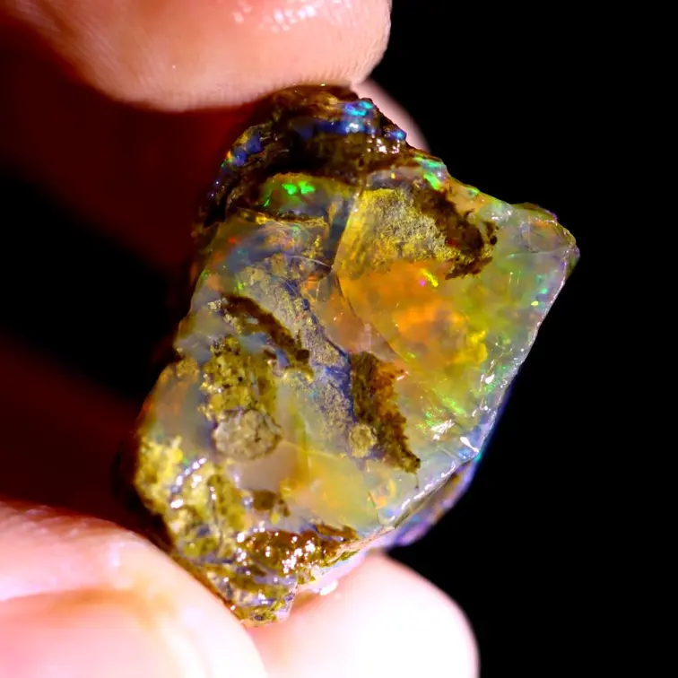 Welo etiope grezzo - Opale di cristallo - "Dimensione misteriosa" - (24 x 16 x 14 mm - 30 carati) - POC-0491