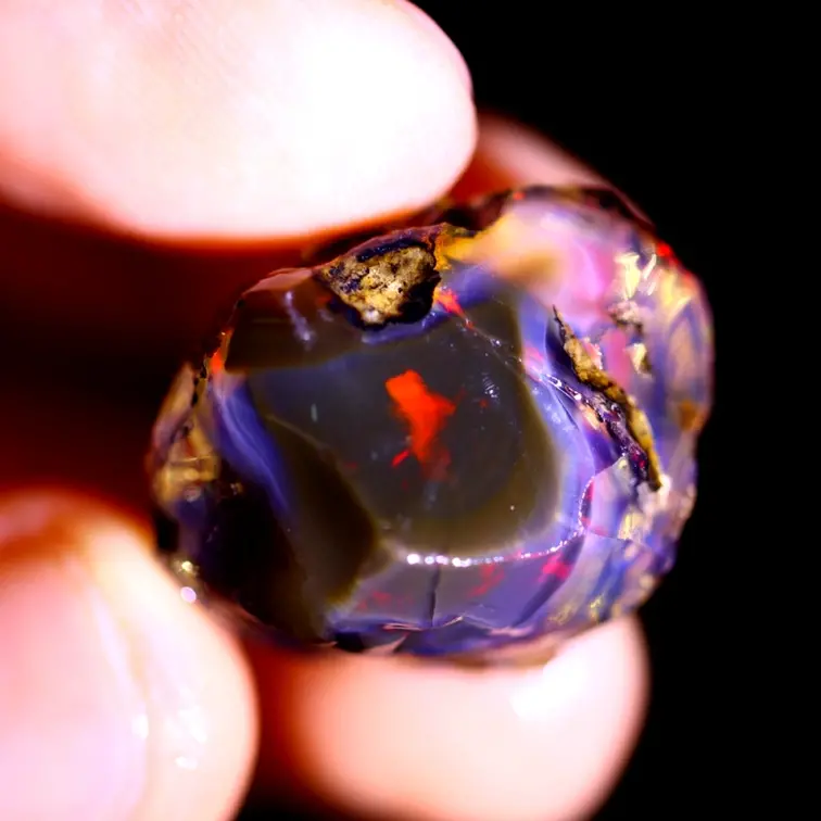 Welo éthiopien brut - Opale cristalline - "Dimensional Rift" - (22 x 20 x 14 mm - 29 carats) - POC-0492