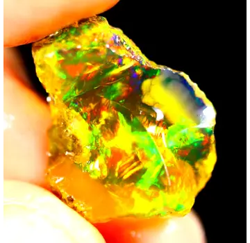 Rough Ethiopian Welo - Crystal Opal - "Exploding Sun" - (20 x 16 x 7 mm - 8 carats) - POC-0493