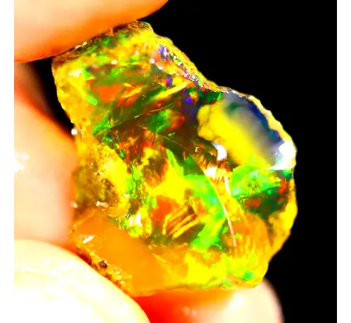 Welo etiope grezzo - Opale di cristallo - " Exploding Sun" - (20 x 16 x 7 mm - 8 carati) - POC-0493