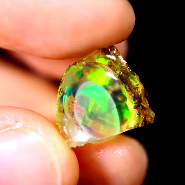 Welo etiope grezzo - Opale di cristallo - " Nature Reborn" - (14 x 13 x 8 mm - 8 carati) - POC-0502