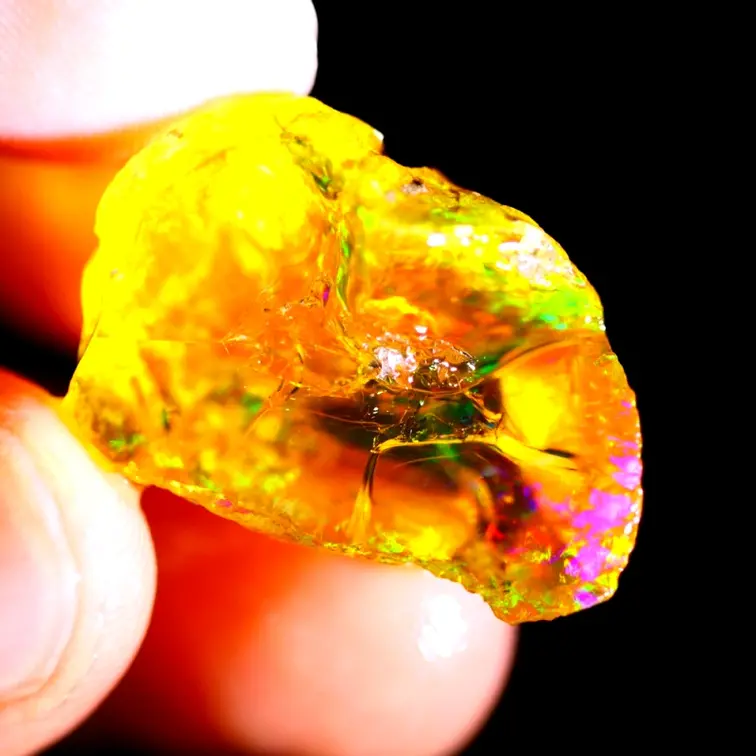 Welo etiope grezzo - Opale di cristallo - "Nature's Gem" - (25 x 17 x 11 mm - 22 carati) - POC-0504