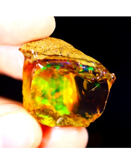 Welo etiope grezzo - Opale di cristallo - "Burried Chamber" - (26 x 22 x 12 mm - 36 carati) - POC-0505