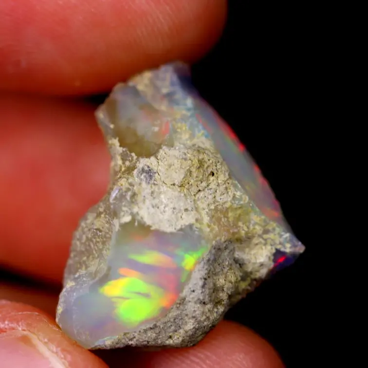 Rough Ethiopian Welo Opal - "Fading Rainbow" - (22 x 18 x 11 mm - 12 carats) - POC-0511