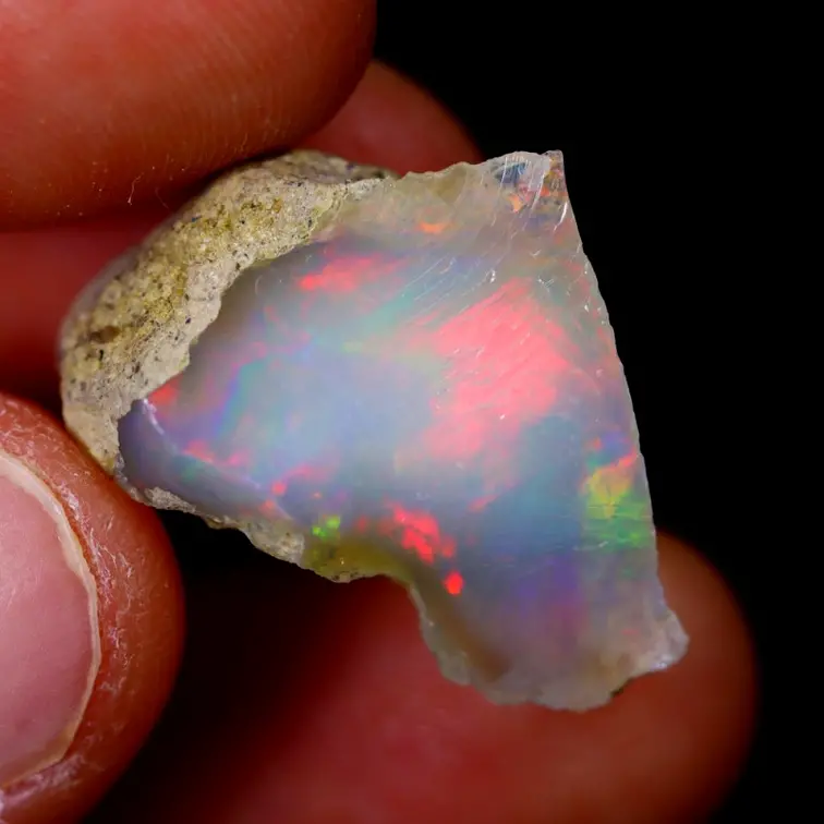 Äthiopischer Welo-Opal in Rohform - "Fading Rainbow" - (22 x 18 x 11 mm - 12 Karat) - POC-0511