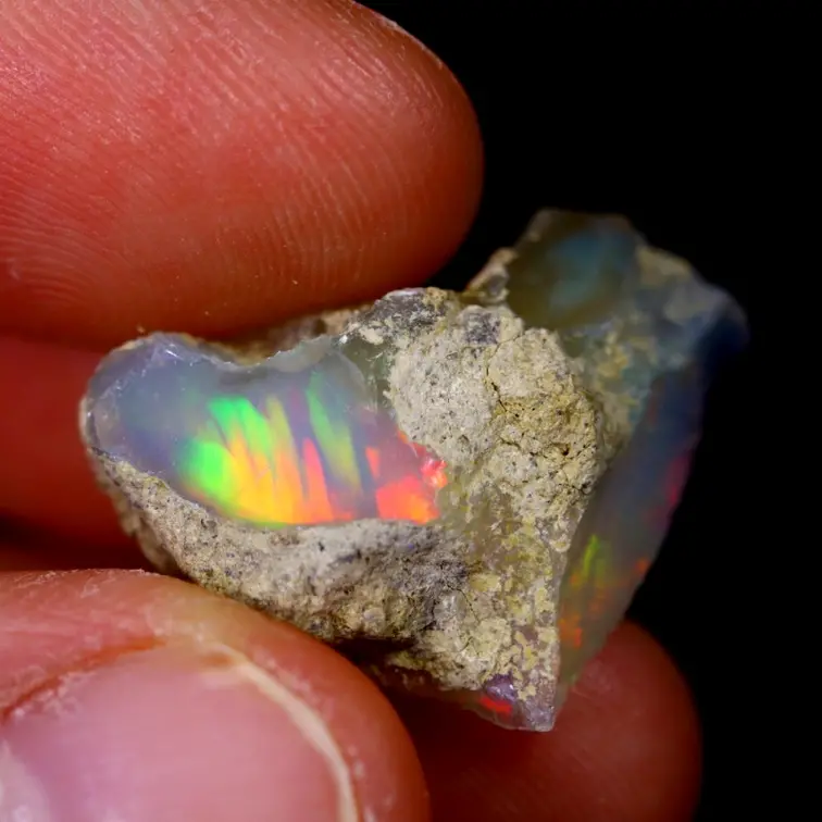 Opale Welo éthiopienne brute - "Fading Rainbow" - (22 x 18 x 11 mm - 12 carats) - POC-0511