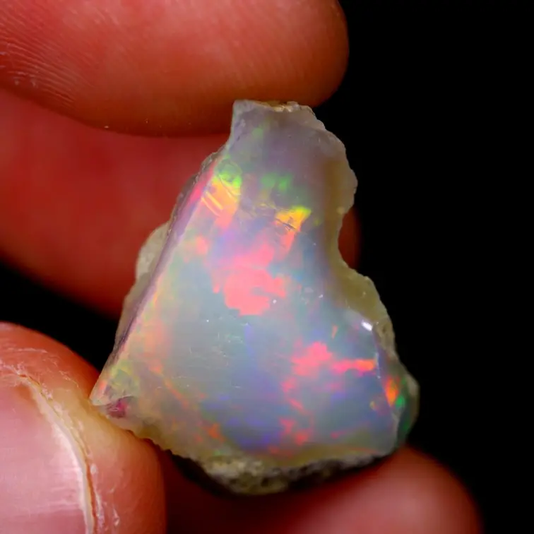 Äthiopischer Welo-Opal in Rohform - "Fading Rainbow" - (22 x 18 x 11 mm - 12 Karat) - POC-0511