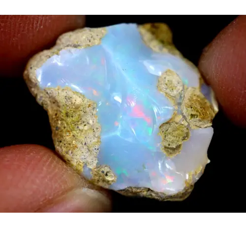 Äthiopischer Welo-Opal in Rohform - "Magical Lake" - (21 x 17 x 9 mm - 12 Karat) - POC-0512