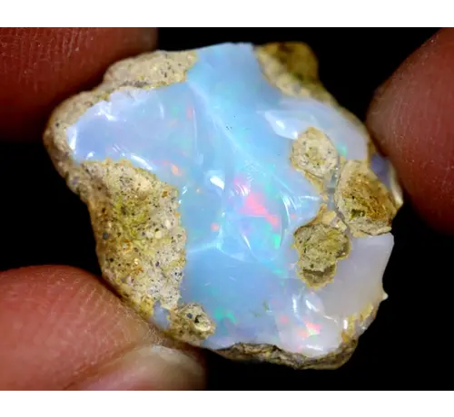 Rough Ethiopian Welo Opal - "Magical Lake" - (21 x 17 x 9 mm - 12 carats) - POC-0512