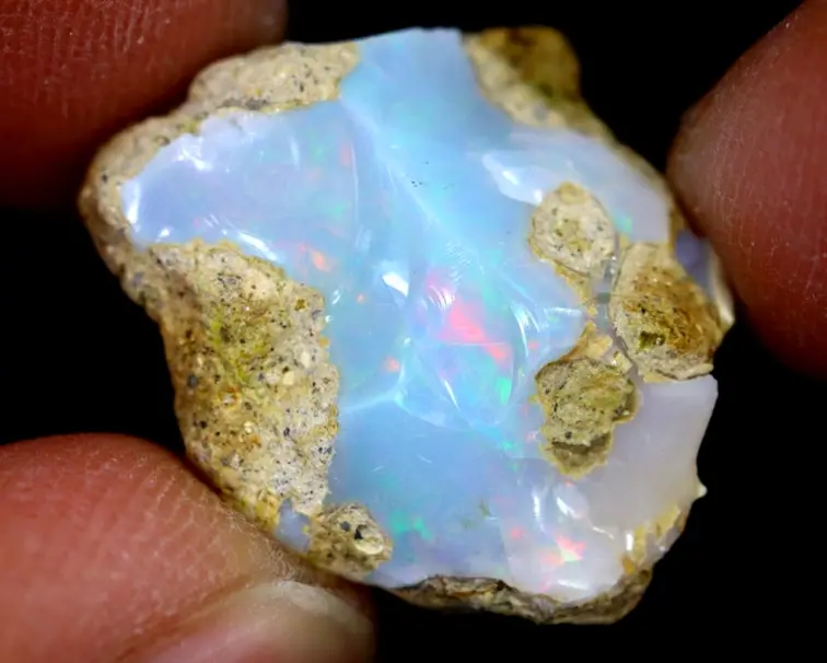 Äthiopischer Welo-Opal in Rohform - "Magical Lake" - (21 x 17 x 9 mm - 12 Karat) - POC-0512