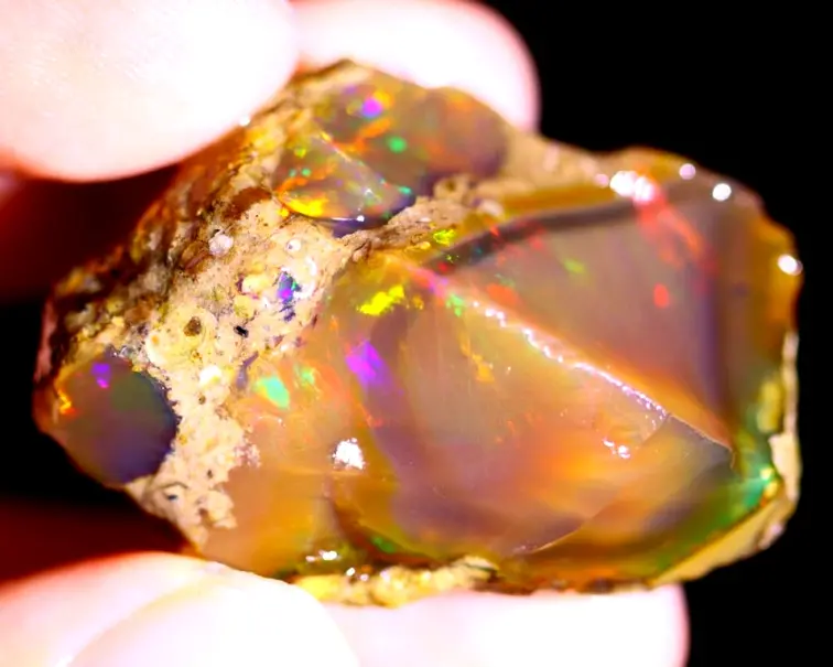 Ruwe Ethiopische Welo - Kristal Opaal - "Blood Stone" - (39 x 28 x 18 mm - 80 karaat) - POC-0513