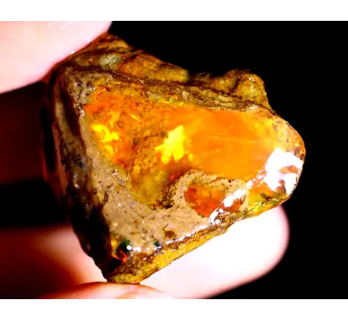 Ruwe Ethiopian Welo - Cristal Opaal - "Magma's Rise" - (31 x 30 x 17 mm - 89 carats) - POC-0514ne " - (39 x 28 x 18 mm - 80 carats) - POC-0513 - Copy